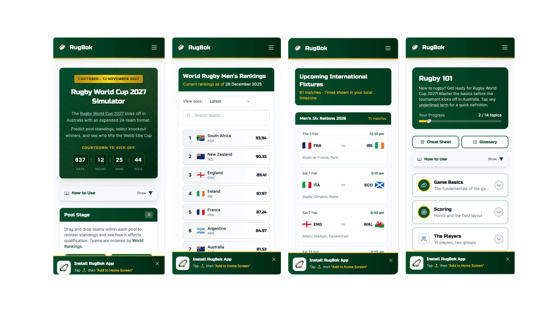 RugBok mobile screenshot